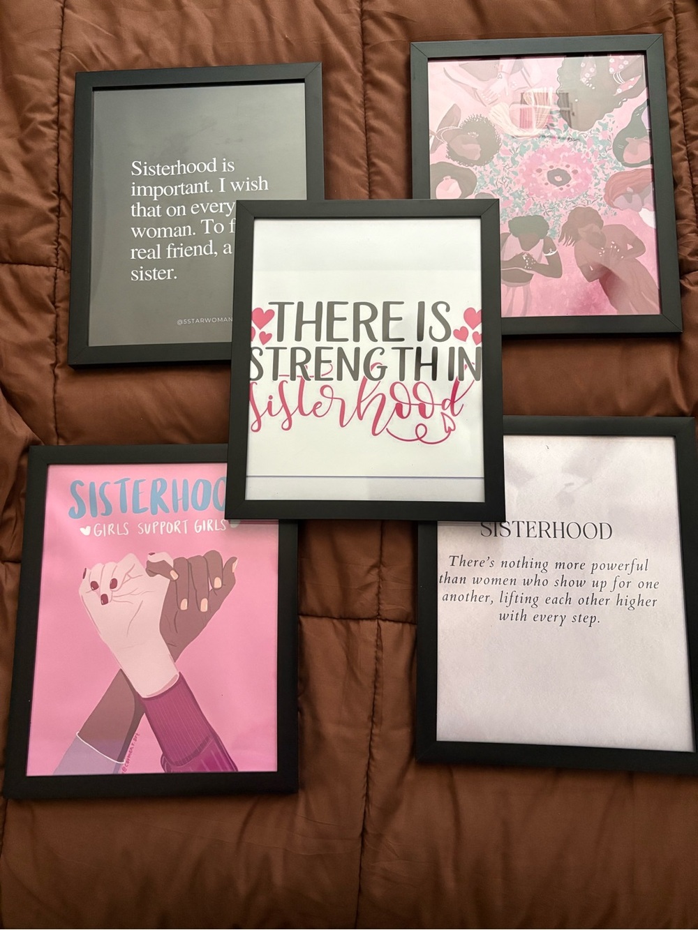 Sisterhood Strength Framed Wall Art Set of 5